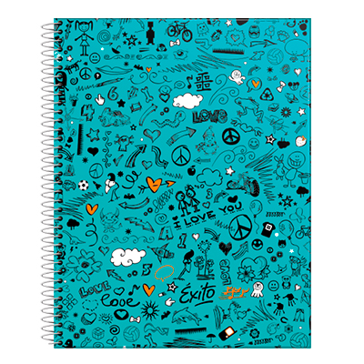 100790 LEDESMA                                                      | CUADERNO ESPIRAL 21X27 ÉXITO E7 TAPA DURA FANTASIA 60H RY - CAJA X 30                                                                                                                                                                                     