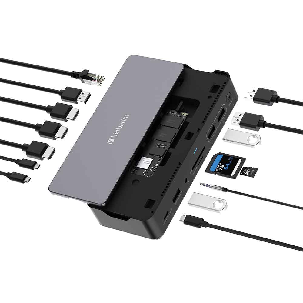 32174 VERBATIM                                                     | USB-C PRO DOCKING STATION 15 PORT INCLUYE SSD CDS-15SSD-C Host                                                                                                                                                                                            