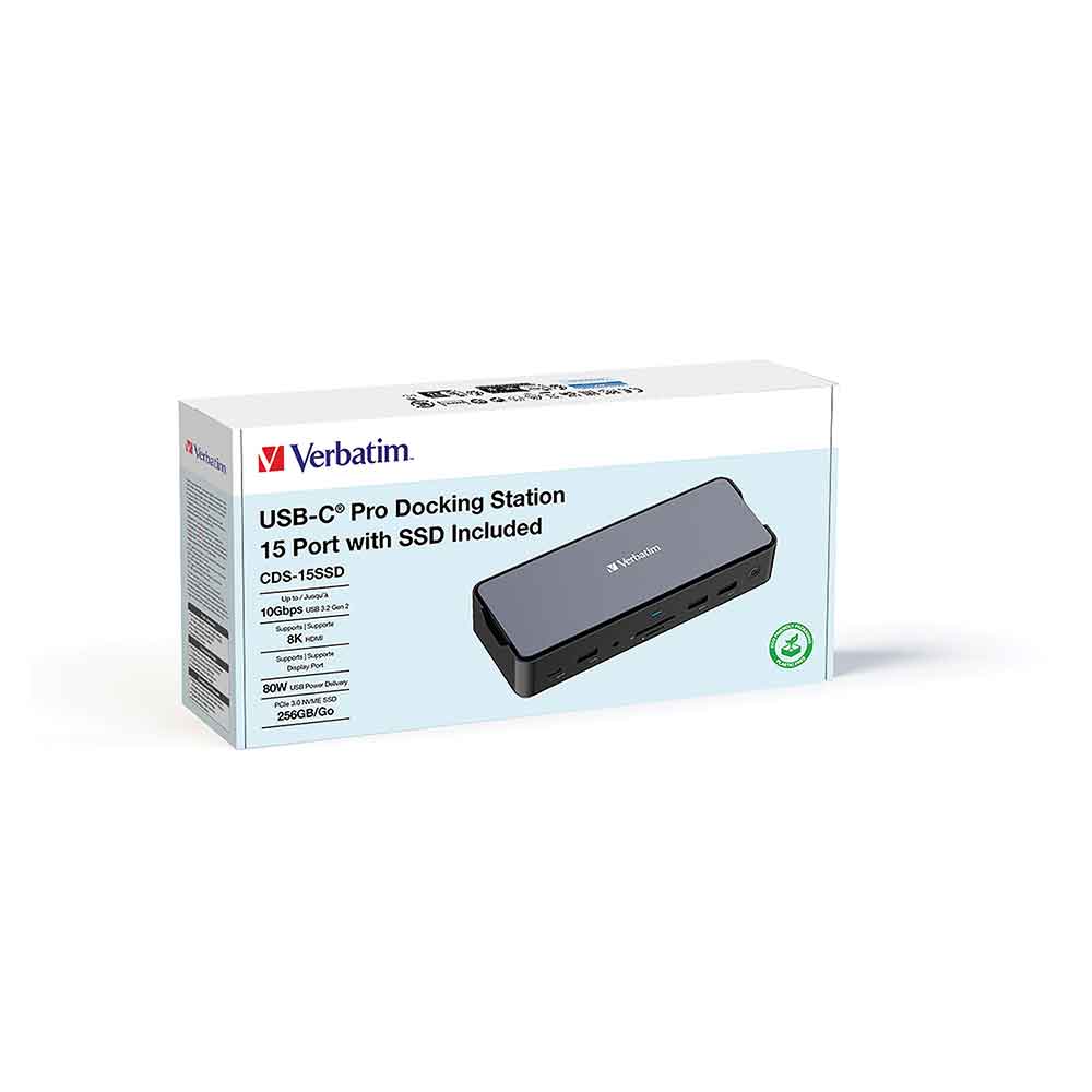 32174 VERBATIM                                                     | USB-C PRO DOCKING STATION 15 PORT INCLUYE SSD CDS-15SSD-C Host                                                                                                                                                                                            