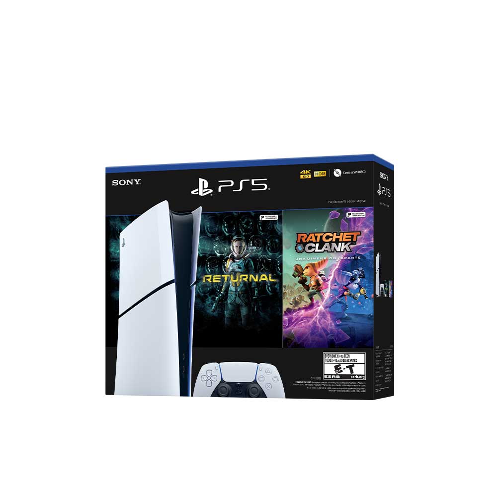 711719570851 SONY                                                         | CONSOLA PLAYSTATION 5  1TB EDICIÓN DIGITAL SLIM INCLUYE BUNDLE RATCHET & CLANK + RETURNAL                                                                                                                                                                 