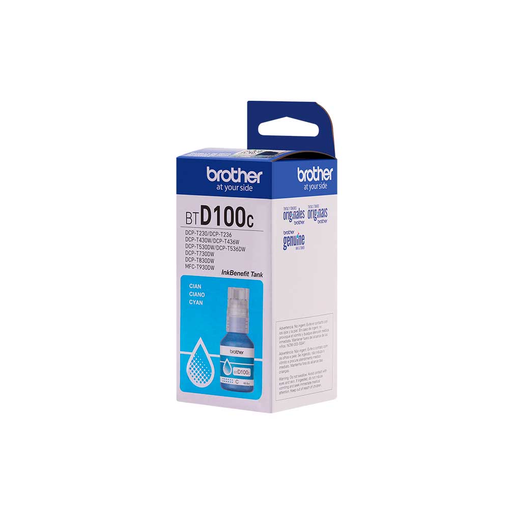 BTD100CMEX BROTHER                                                      | BOTELLA DE TINTA CYAN DE ALTO REND  5,000 PÁGINAS PARA DCP-T230 / DCP-T430W / DCP T530DW / DCP-T730DW / DCPT830DW                                                                                                                                         