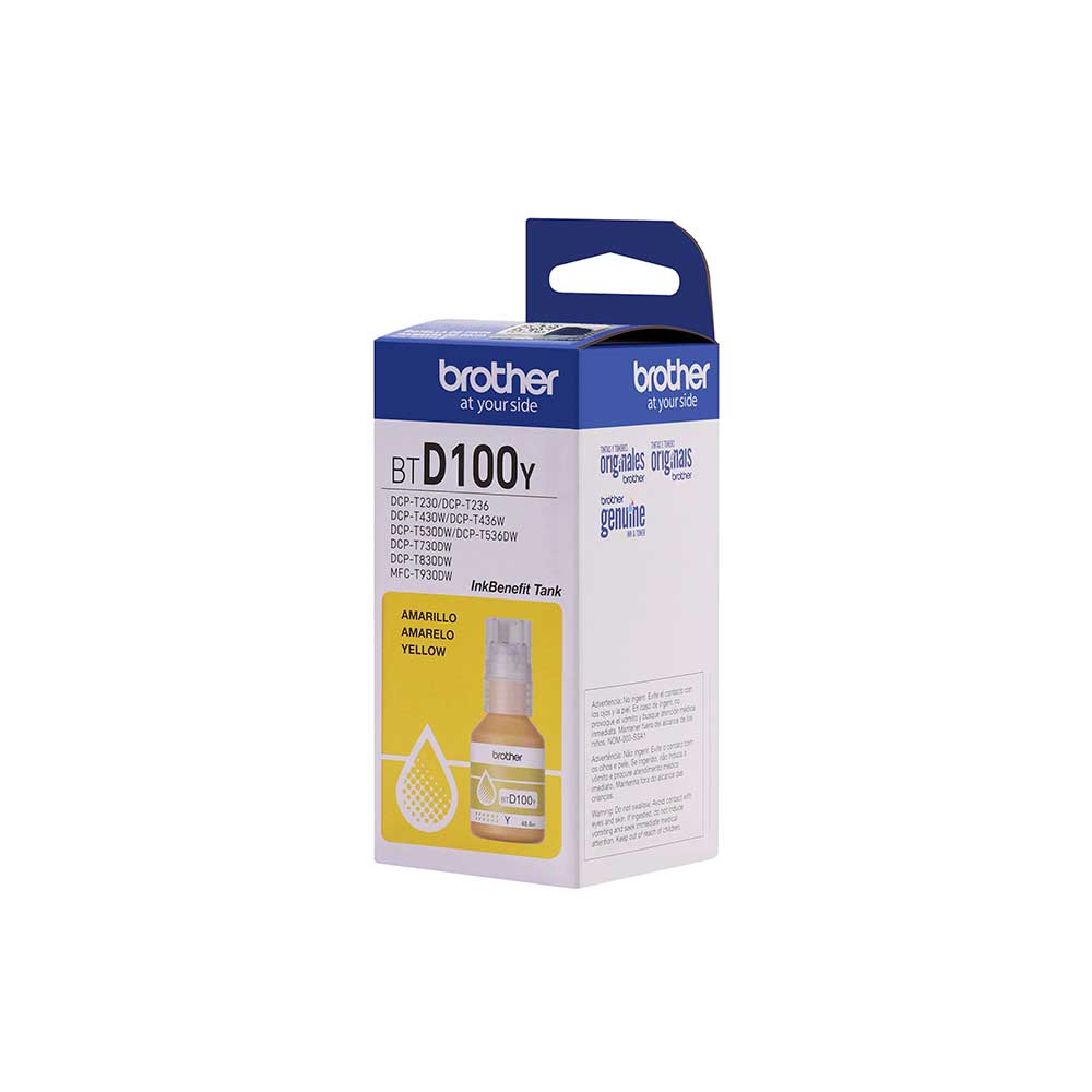 BTD100YMEX BROTHER                                                      | BOTELLA DE TINTA YELLOW ALTO REND 5,000 PÁG DCP-T230 / DCP-T430W / DCP T530DW / DCP-T730DW / DCPT830DW                                                                                                                                                    