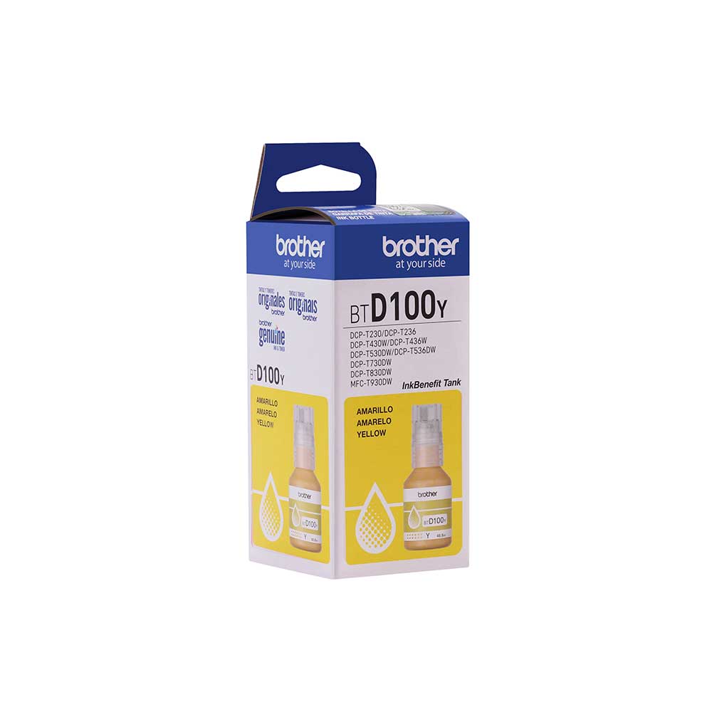 BTD100YMEX BROTHER                                                      | BOTELLA DE TINTA YELLOW ALTO REND 5,000 PÁG DCP-T230 / DCP-T430W / DCP T530DW / DCP-T730DW / DCPT830DW                                                                                                                                                    