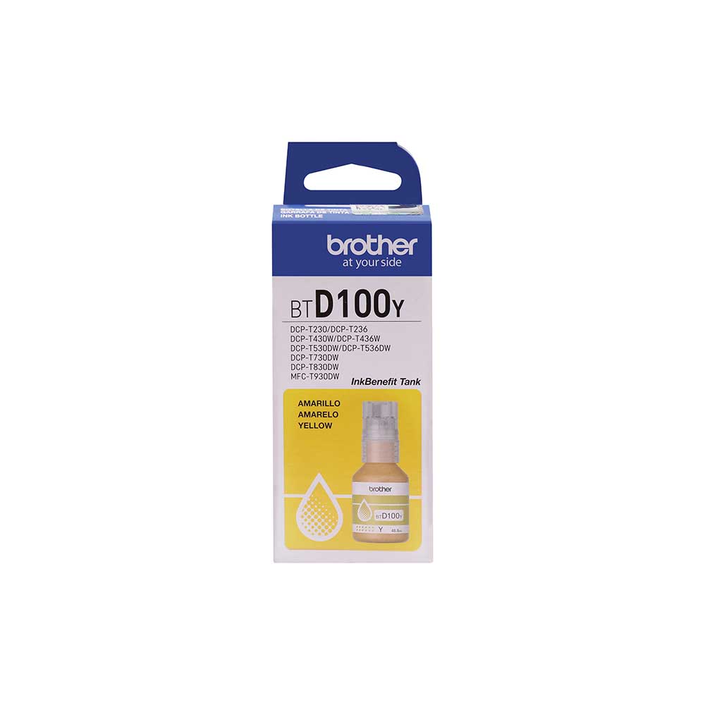 BTD100YMEX BROTHER                                                      | BOTELLA DE TINTA YELLOW ALTO REND 5,000 PÁG DCP-T230 / DCP-T430W / DCP T530DW / DCP-T730DW / DCPT830DW                                                                                                                                                    