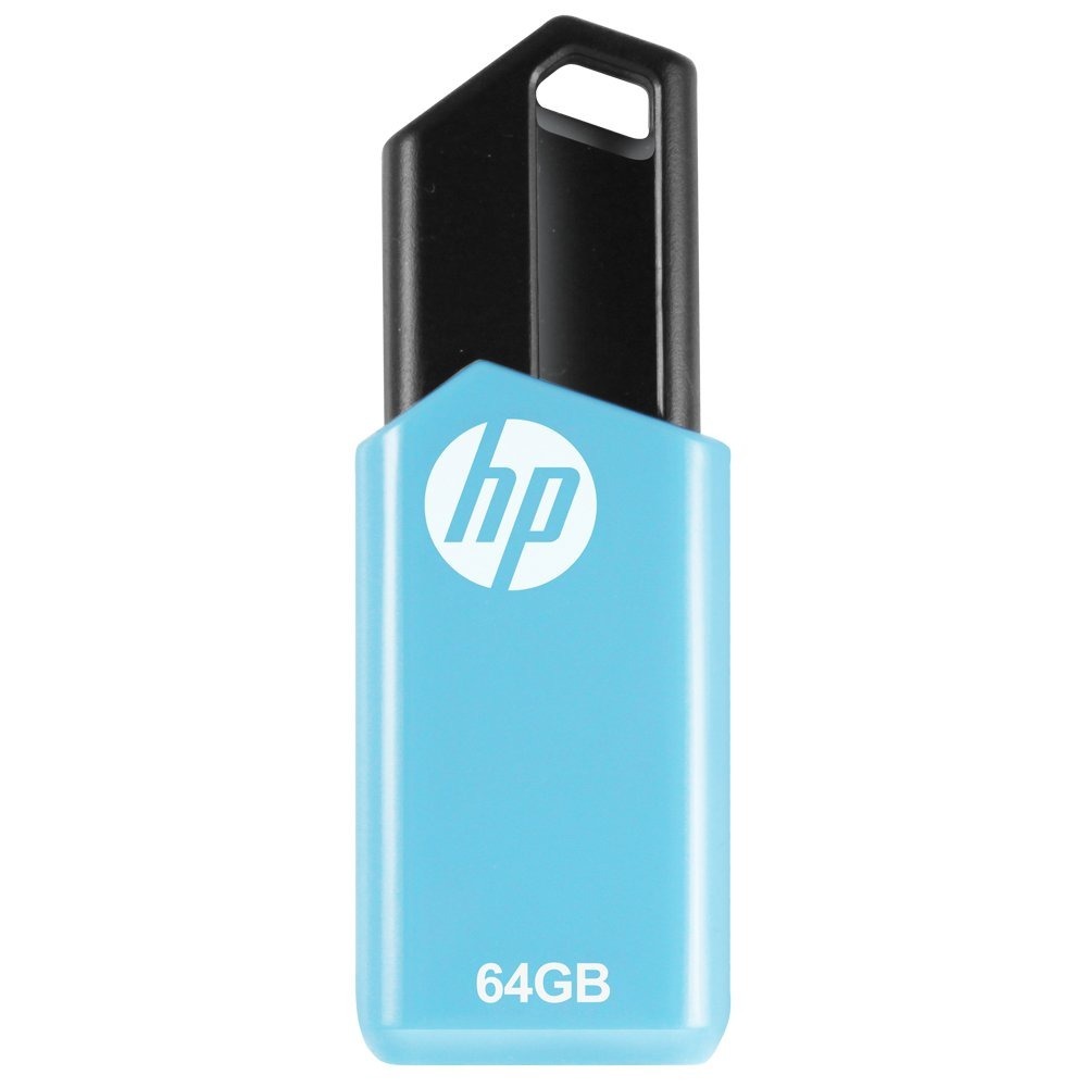 PEN DRIVE HP V150W 64GB USB 2.0 RETRACTIL CELESTE Y NEGRO Intermaco