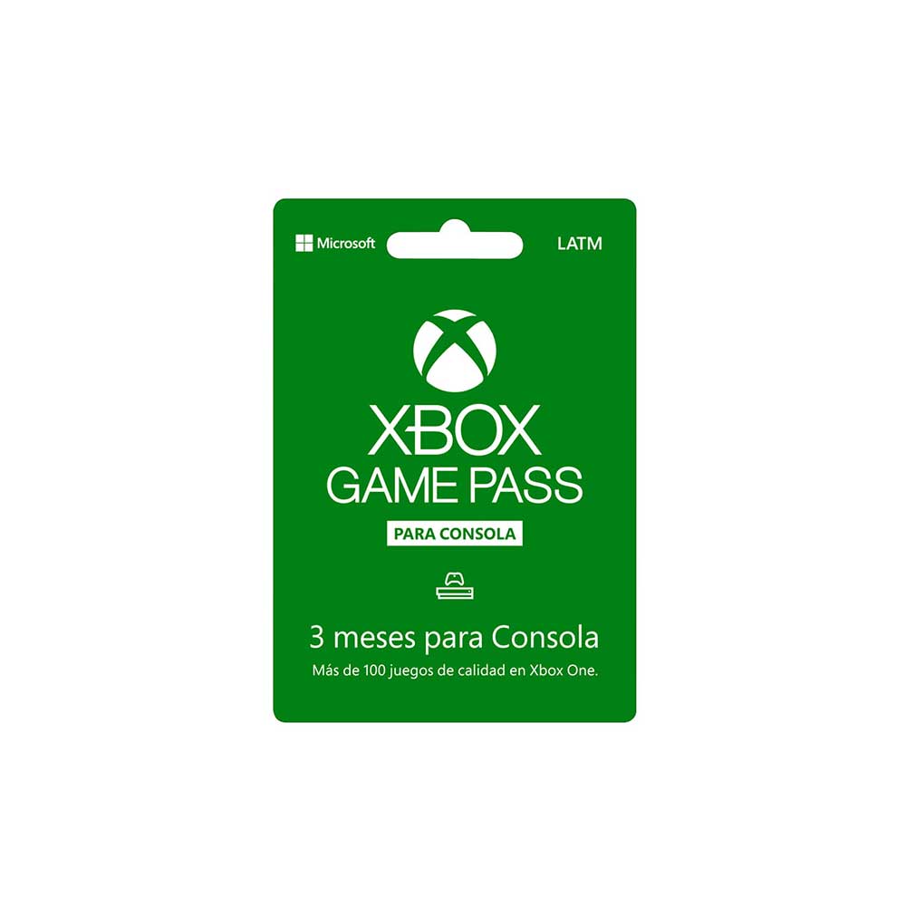 JPU-00090 MICROSOFT                                                    | MICROSOFT XBOX GAME PASS CONSOLE 3 MESES                                                                                                                                                                                                                  