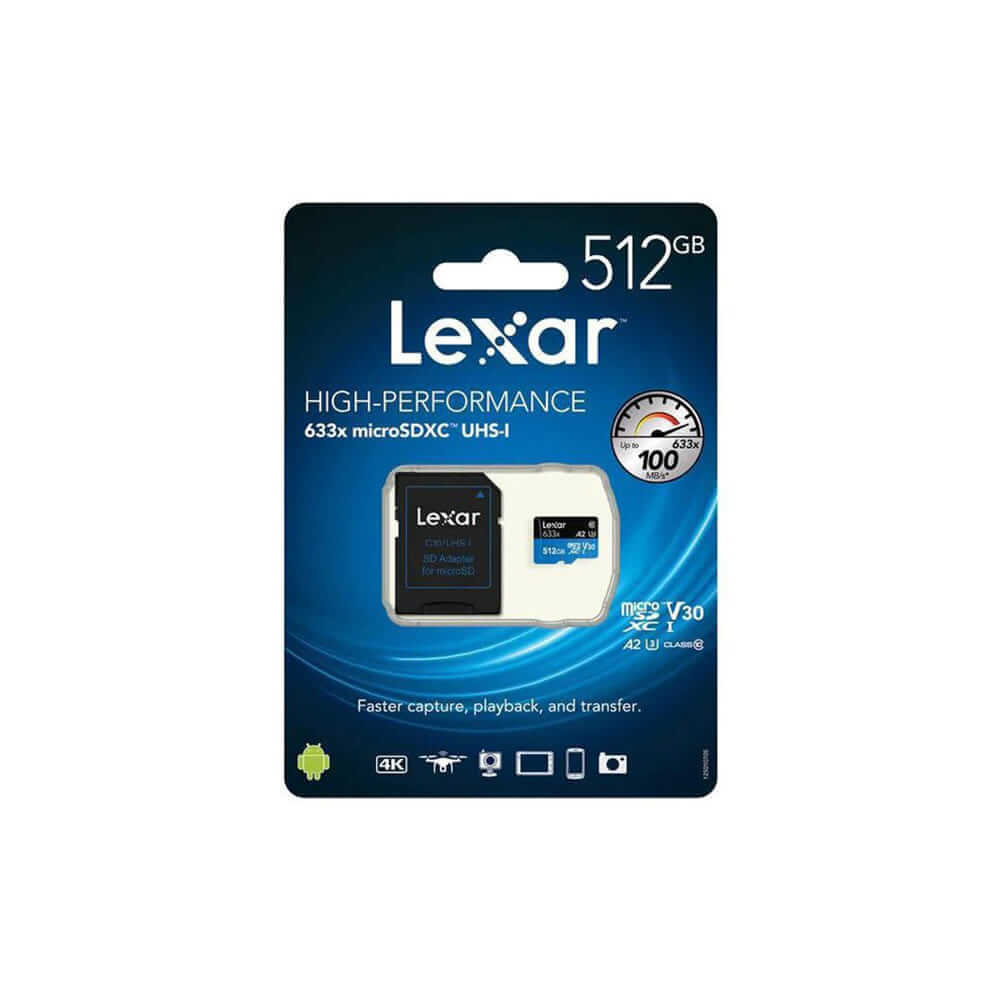 LSDMI512BBNL633A LEXAR                                                        | MEMORIA MICRO SDXC LEXAR 633X 512GB CLASE 10 UHS-1                                                                                                                                                                                                        