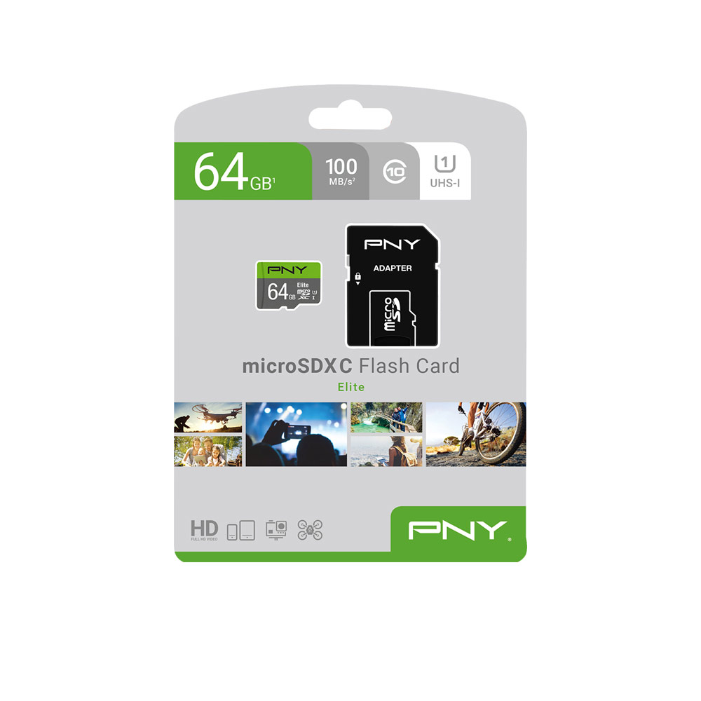 P-SDU64GU3100EX-GE PNY                                                          | MICRO SD PNY 64GB ELITE-X CLASS 10 U3 V30                                                                                                                                                                                                                 