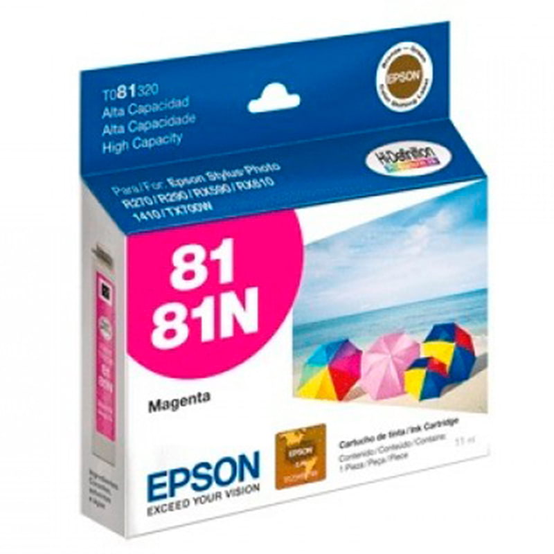 T081320-AL EPSON                                                        | CARTUCHO EPSON 81 ALTO RENDIMIENTO MAGENTA (T081320-AL)                                                                                                                                                                                                   