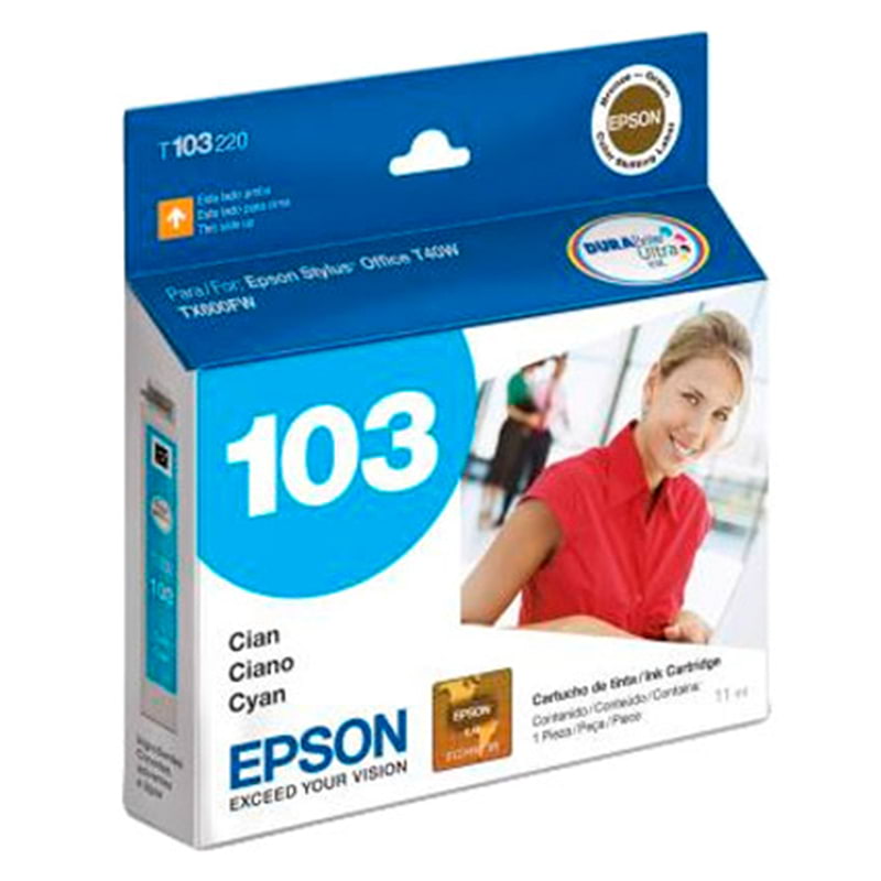 T103220-AL EPSON                                                        | CARTUCHO EPSON 103 CYAN P/ STYLUS OFFICE T40W TX600FW                                                                                                                                                                                                     
